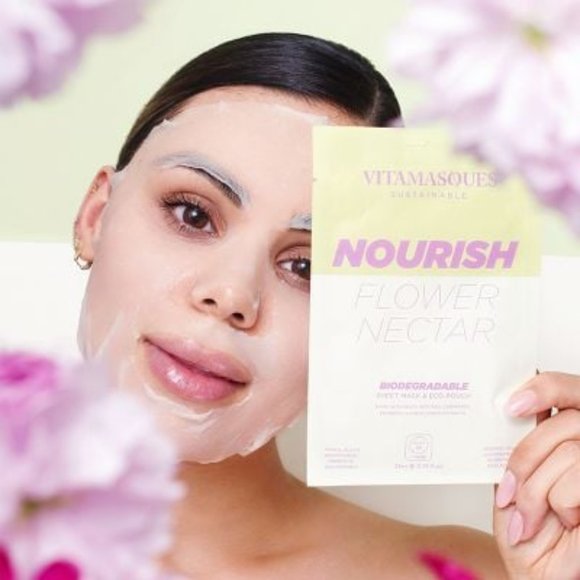 🔥3/$30 Vitamasques Nourish Flower Nectar Glow Juicy Berries Biodegradable Masks - Picture 7 of 13